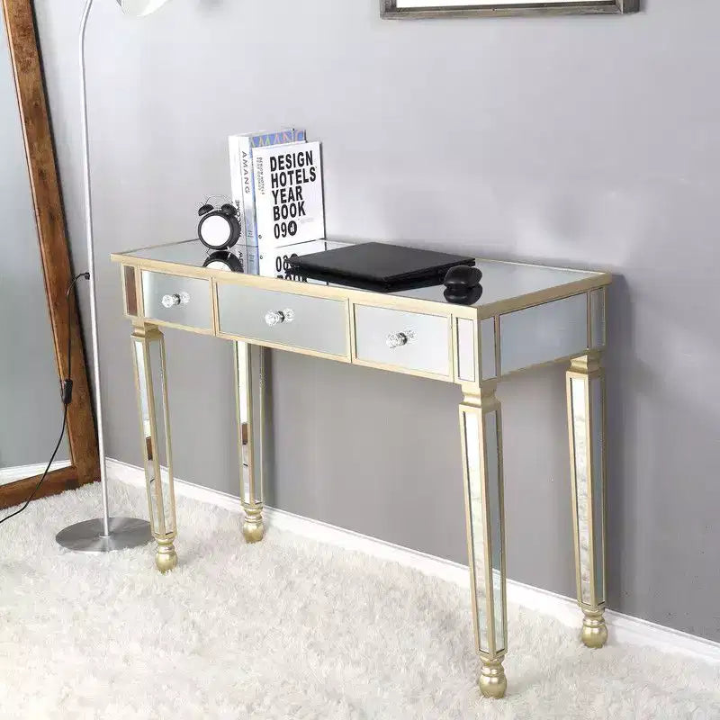 Three Drawers Mirror Table Dressing Table Console Table