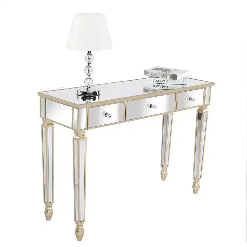 Three Drawers Mirror Table Dressing Table Console Table
