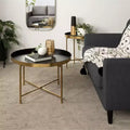 Kate and Laurel Celia Round Metal Coffee Table, 28.25x28.25x19, Black and Gold